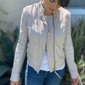 Free People Vegan distressed Leather jacket